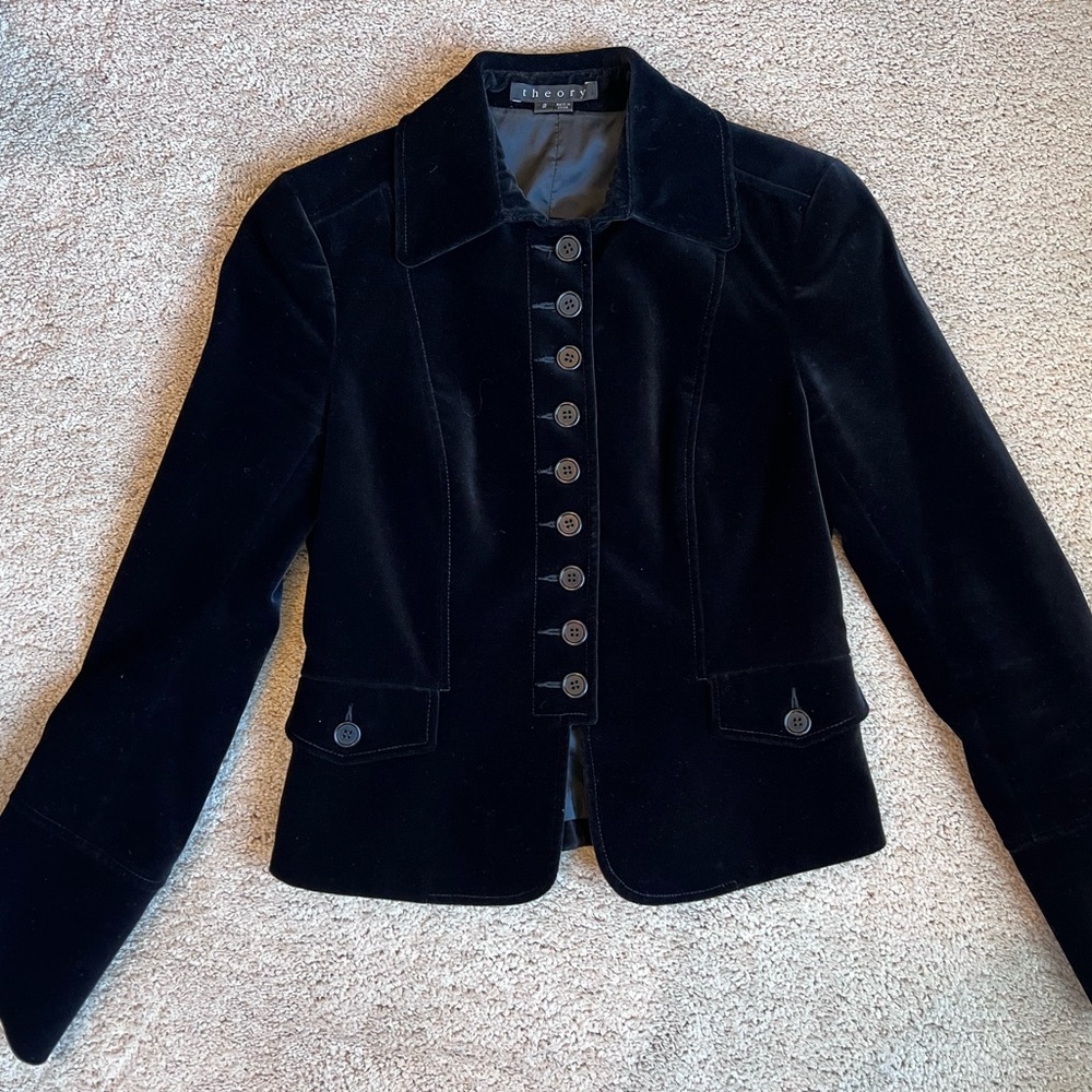 Theory Black Velvet Blazer